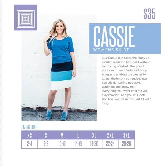 LuLaRoe L Daisy Cassie Skirt - Picture 4 of 4